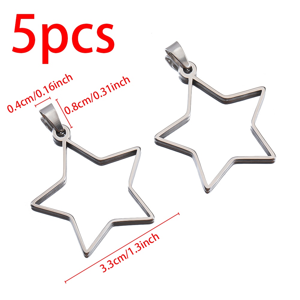 5pcs Hollow Pendant Set for DIY Necklace and Earring Making